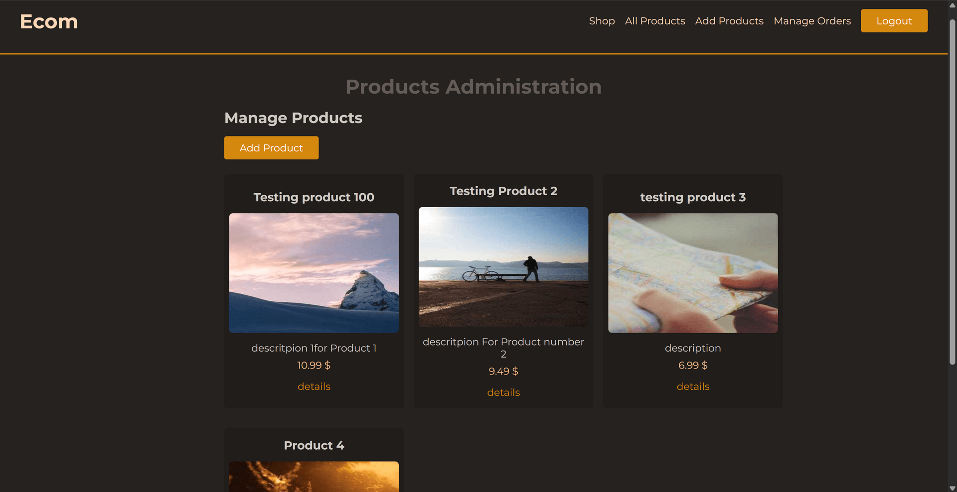 Fullstack E-commerce website